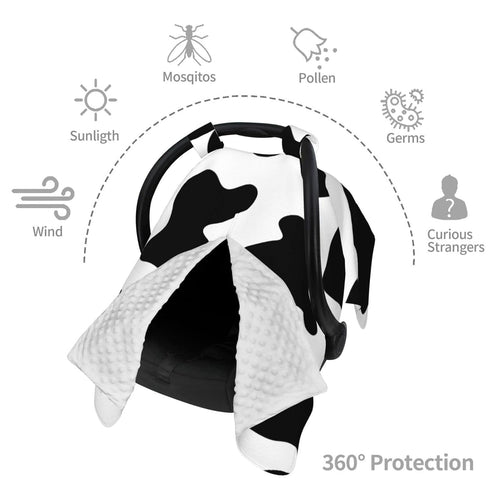 Hcpwzrf Novelty Cow Print Baby Car Seat Cover & Nursing Cover - Breathable Stretch Multi-Use Cover for Breastfeeding