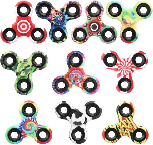 Mechaniker 10 Pack Fidget Spinner Toy Bulk for Kids Adults, Metal Tri-Spinner Fidget