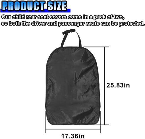BDZMC 2PCS Car Seat Back Protector Kick Mats, Waterproof Oxford Cloth Car Seat Cover, Universal Fit for Most Cars