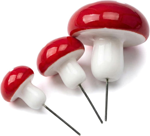 30 Pack jarbins Mushroom Cake Decorations Red Mini Mushroom Toothpicks Foam Cupcake Toppers Mushroom Cake Picks