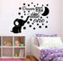 Dream Big Little One Wall Decor Stickers - Lovely Elephant and Moon Stars for Kids Room (Black)