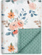 BORITAR Baby Blankets, Super Soft Plush Mink Fabric for Boys & Girls, 30 x 40 Inch Floral Receiving Blankets