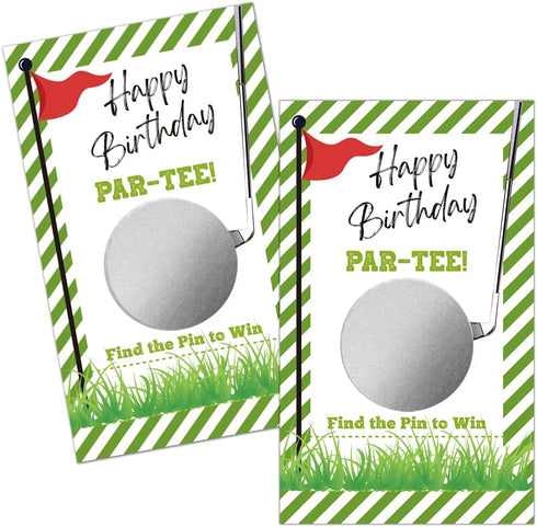 50 Pack Birthday Theme Scratch Off Game, Happy Birthday Par Tee Card for 18th Birthday Party Lottery Group Game