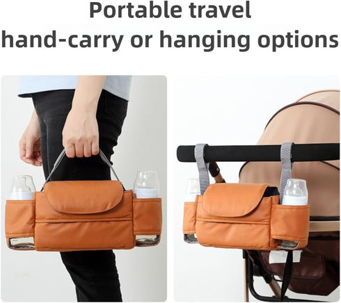 hadefa Stroller Organizer Bag Universal Stroller Hanging Bag, Waterproof Multi-Functional Storage Pouch for Diapers