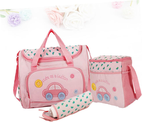 Set Multi-function Diaper Bag Large Capacity Tote with Changing Pad Bag and Feeding Bottle for Parents The