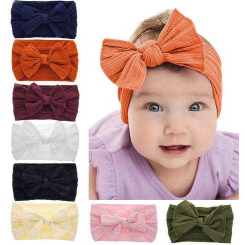 Baby Bow Headbands Turban Knotted Hairbands for Newborn, Toddler, and Children (8 Pack)