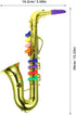 EXCEART Kids Saxophone Toy - Plastic Musical Wind Instrument with 8 Rhythms, Metallic Golden for Early Education