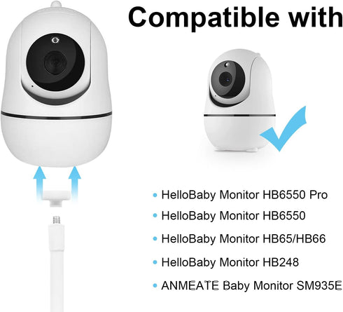 2 Pack Baby Monitor Mount Compatible with HelloBaby HB6550 HB65/HB66/HB248,Nanit Pro Smart Baby Monitor & Flex Stand, Flexible Clip Clamp Mount Long Gooseneck Arm