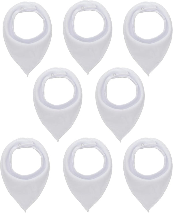 Maiwa Cotton Bandana Drool Bibs for Baby Boys and Girls, 8 Pack for Teething and Drooling