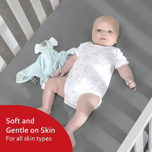 4 Pack, Set, Crib Sheets for Boys or Girls Fitted Crib Sheet for Standard Size Crib and Toddler Mattresses, Soft