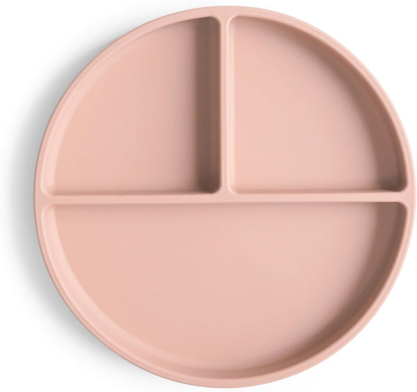 mushie Silicone Suction Plate, BPA-Free Non-Slip Design, Blush