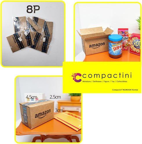 Miniature Set Shopping Mall Shipping Boxes - 8P Unfolded 1:12 Scale Models Dollhouse Accessory
