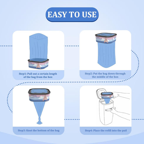 Omlishy 6 Pack 810 Jumbo Square Bags Refill Compatible with Diaper Genie Compact, Select Pails (Not Fit Classic)