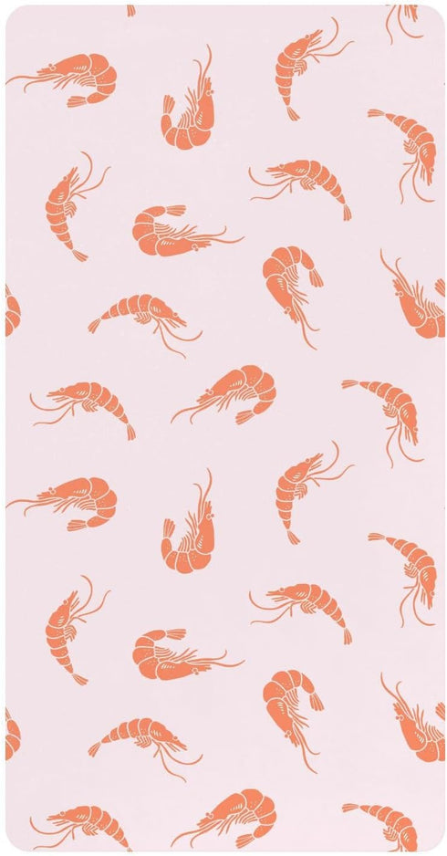 KEIGE Shrimp Seafood Fitted Crib Sheet for Girls and Boys,Soft Breathable Cotton Pack