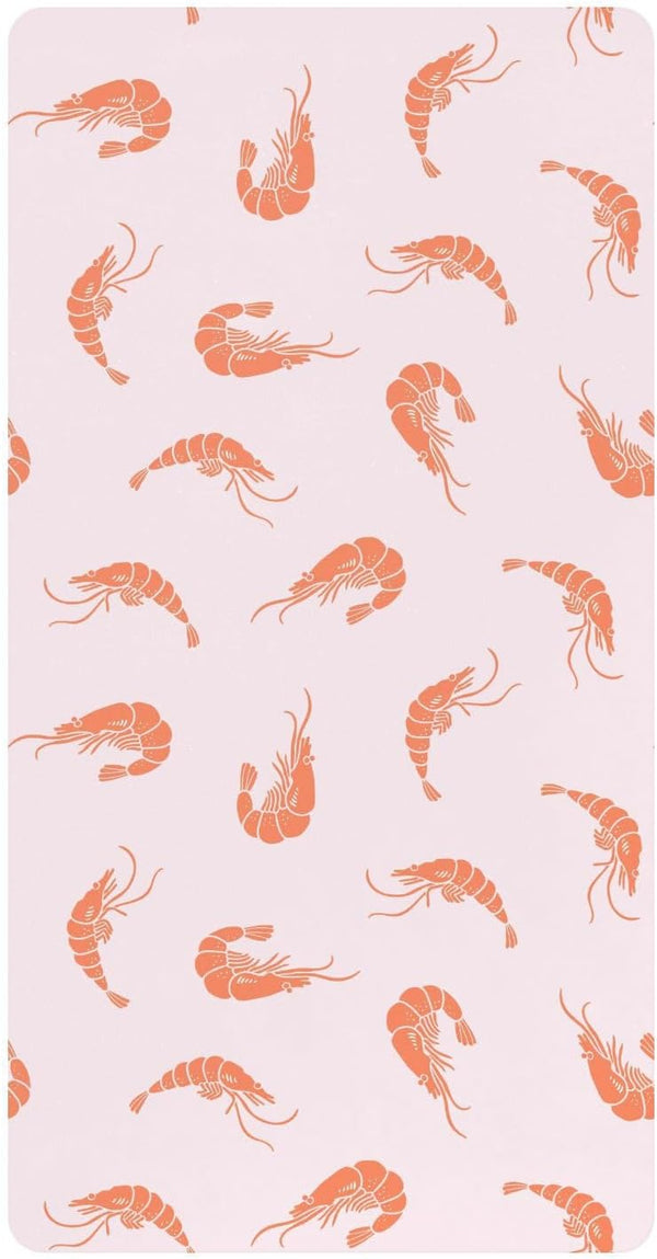 KEIGE Shrimp Seafood Fitted Crib Sheet for Girls and Boys,Soft Breathable Cotton Pack