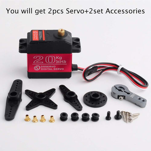 2PCS DS3218 20kg Servo 270 Degree High Torque Waterproof Servo Full Metal Gear with 25T Servo Horn for RC Car