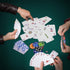 drizzle Poker Mahjong Playing Cards Table Game, Chinese Blue and White Porcelain Design, 144 Card Chips Set