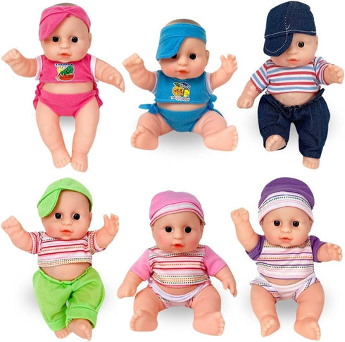 Liberty Imports 6 Pack - Baby Dolls Cute Little Vinyl 8" Infant