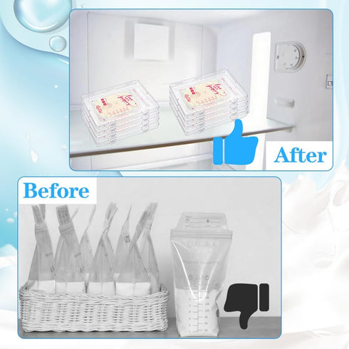 GRETJOB 18 7.48 5.11 0.67 Pcs Clear Flat Breast Milk Freezer Storage Organizer, Space Saving Breastmilk Freezer Tray
