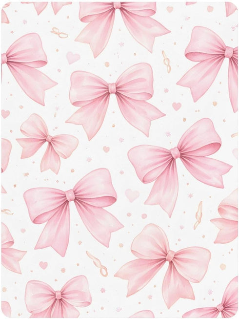 CZXW 52" 28" Watercolor Bows Pink Crib Sheets Fitted x Natural Cotton Soft & Breathable for Baby Crib Mattress
