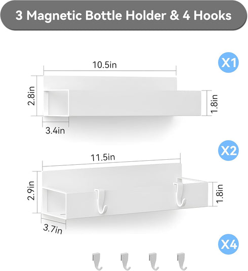 MGY 3Pack 4 Magnetic Baby Bottle Organizer for Refrigerator,Space-Saving Storage for Baby Bottles, Metal Shelf