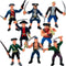 8 Piece Pirate Action Figures Playset, Assorted Poses and Weapons, Fun Party Favor for Kids (3.5 inch)