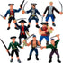 8 Piece Pirate Action Figures Playset, Assorted Poses and Weapons, Fun Party Favor for Kids (3.5 inch)