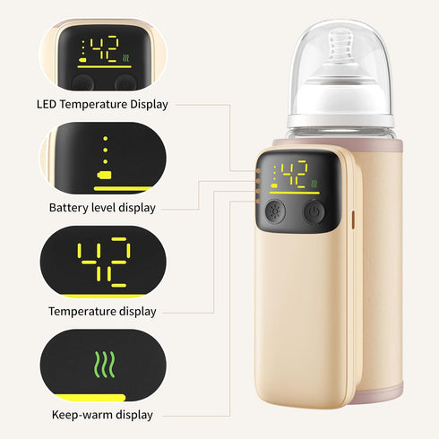 BOKASM 6000 Portable Baby Milk Bottle Warmer for Breastmilk and Formula Feeding,Travel Baby Bottle-Feeding Breast Milk