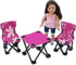 18 Inch Doll 3-PC Folding Camp Camping Beach Sports Chairs and Table - Emily Rose Doll Furniture