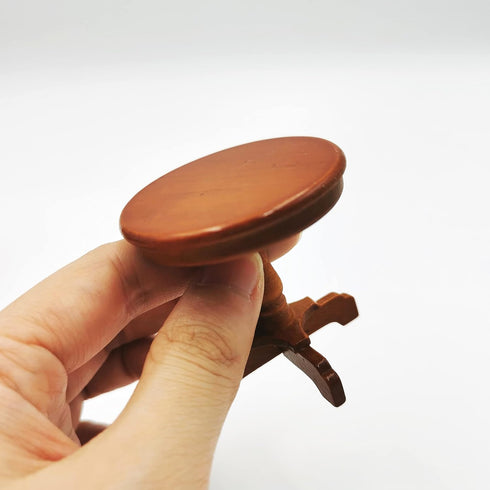 SXFSE 1:12 Dollhouse Decoration Accessories, Dollhouse Furniture Miniature Wooden Round Side Table