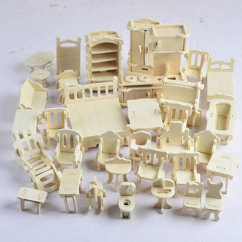 1:20 34Sets Sets) NWFashion Scale Wooden Piecese Furnitures for Dollhouse(Furniture
