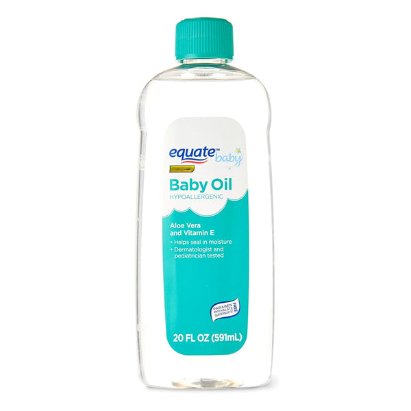 Generic Equate Baby Oil with Aloe Vera and Vitamin E, Hypoallergenic, Lightly Scented,