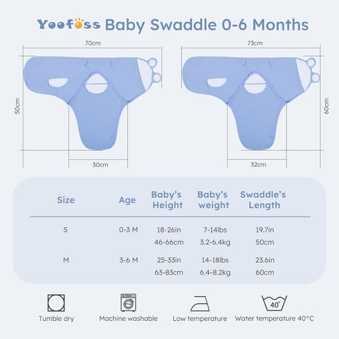 100% 0-3 3 Pack Yoofoss Baby Swaddles for Newborns Cotton, Adjustable Swaddle Months Newborn Swaddle Sack, Breathable