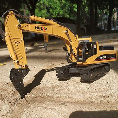 Gemini&Genius 1:50 Scale Diecast Drill Excavator Construction Site Vehicle Toys - Digger and Driller Collectibles