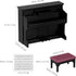 Piano Keyboard Toy for Kids Miniature Dollhouse Piano Model Musical Educational Toy for Fairy Garden Black