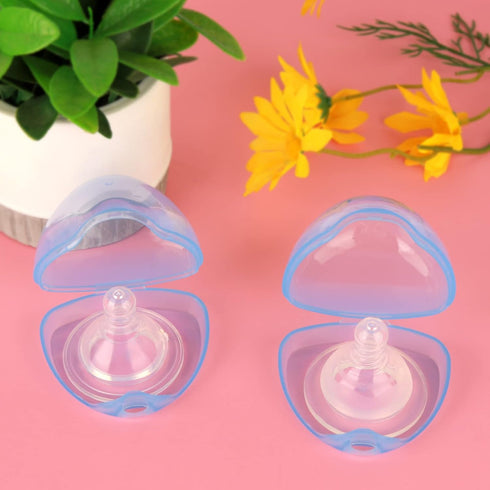 Accmor 2 Pack Pacifier Case, Pacifier Holder Case, Pacifier Container for Travel, BPA Free,Transparent Blue