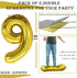GOER 90 Balloons, 42 Inch Jumbo Foil Helium Balloons for 90th Birthday Party Decorations, Gold (90th Anniversary)