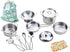 Play Pots and Pans Toys for Kids - Mini Stainless Steel Cooking Utensils Kitchen Playset for Ages 3 and Up