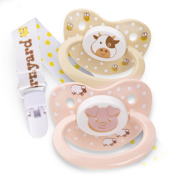 Rearz - Barnyard V2.0 - Adult Pacifier with Lanyard and Clip (2 Pacifiers