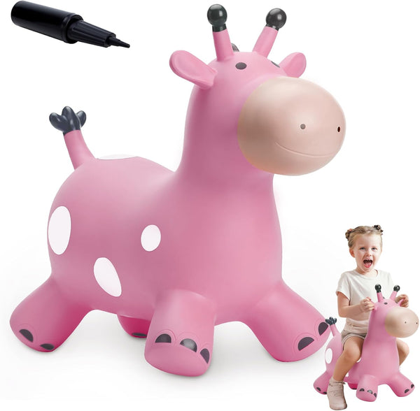 EVERICH TOY Giraffe Bouncy Horse Hopper for Toddlers, Inflatable Jumping Horse, Hopping Toys Gifts for Boys and Girls