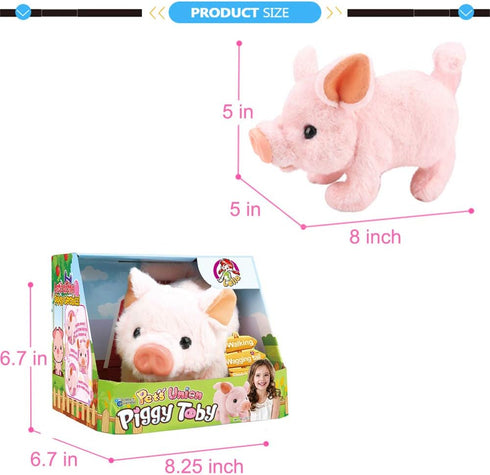Liberty Imports My Pet Pig, Electronic Plush Piggy Toy Piglet that Walks, Wags Tail, Wiggles Nose, and Makes Oink