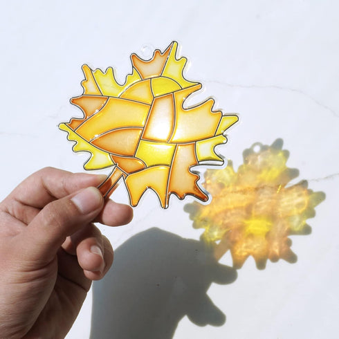 27 Sets Winlyn Fall Leaf Suncatchers Ornaments Decorations DIY Window Paint Art Suncatchers Craft Kits Autumn Maple