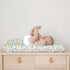 Cute Cartoon Dinosaurs Changing Pad Cover, Jungle Palm Leaves Diaper Change Table Pad for Boys Girls, 32"x16"