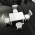 SXFSE 1:12 Set Dollhouse Decoration Accessories, Dollhouse Miniature Furniture Wooden White Dining Table Chair Model