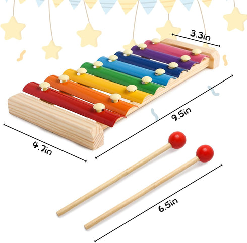 MCPINKY Xylophone for Kids, Xylophone Musical Toy with Child Safe Mallets Educational Musical Instruments Toy for Toddlers 1-3