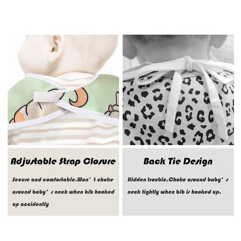 Little Dimsum Full Sleeved Feeding Bib 2 Pack, Baby & Toddler Waterproof Bib Apron, Food Protection Large Pocket Eating