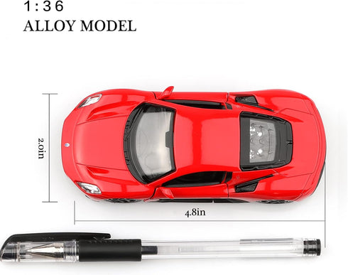 1/36 Scale Maserati MC20 Diecast Model Car, Pull Back Vehicles Toy Cars for Boys and Girls