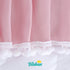 Pink Crib Skirt Pleated with White Pompoms, 14" Drop Bedding Dust Ruffle for Girls, Fade Resistant Machine Wash