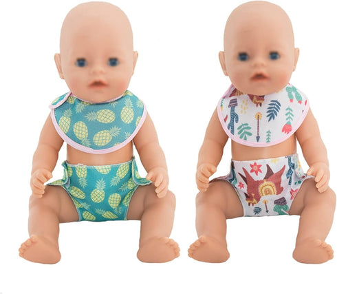 20 14-18 Inch SOTOGO Pieces Doll Diapers Dolls Underwear Doll Bibs for Dolls