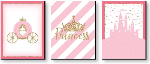Big Dot of Happiness Little Princess Crown - Castle Nursery Wall Art